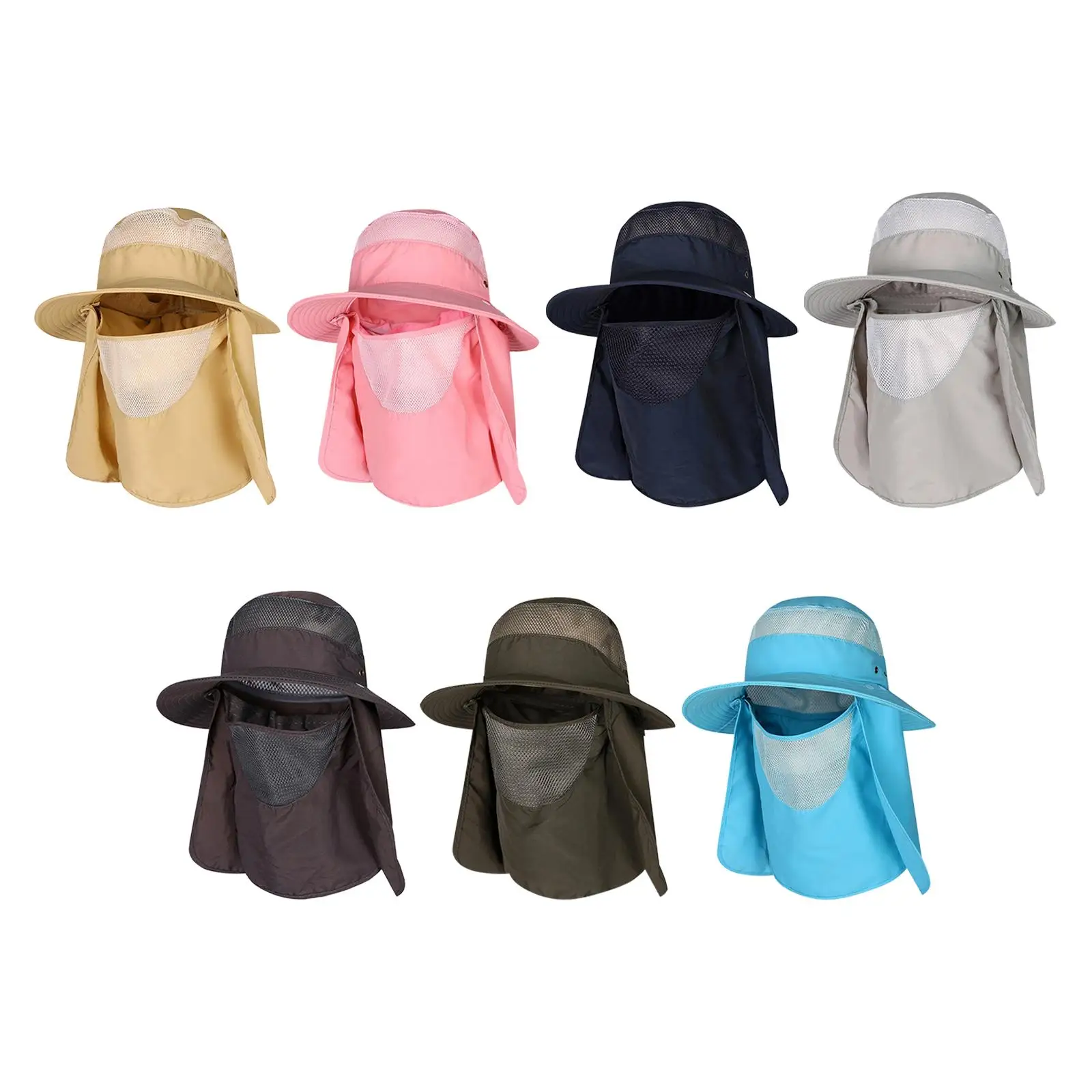 Fishing Hats with Detachable Neck Flap Cover Foldable Caps Sun Protection