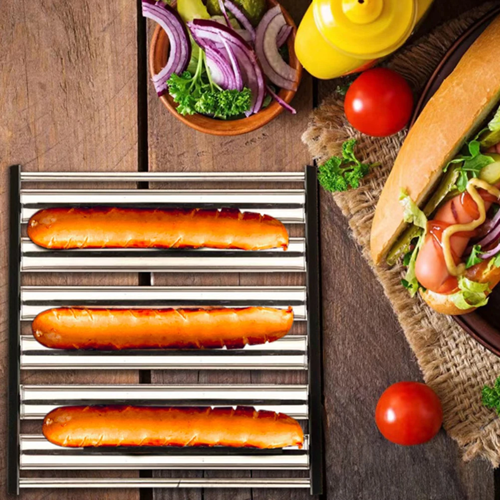 

1 set 1 Set Stainless Steel Sausage Grill Barbecue Stand Outdoor Camp Picnic Grilling Tool Portable Skewers Set