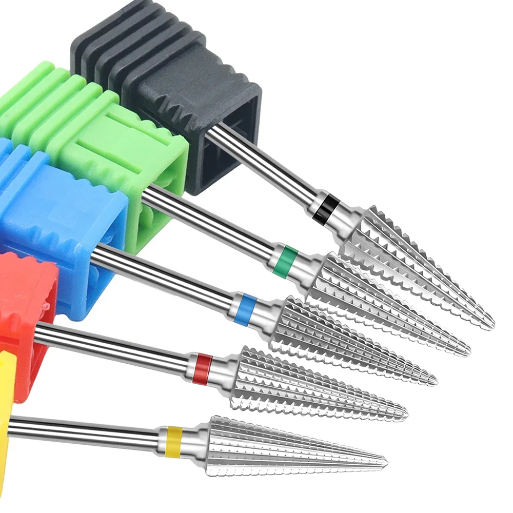 1pc 5-in-1 Carbide Professional Tungsten Steel Nail Drill Bit Gradient Teeth Design for Pre-treatment and Removal gallery 5