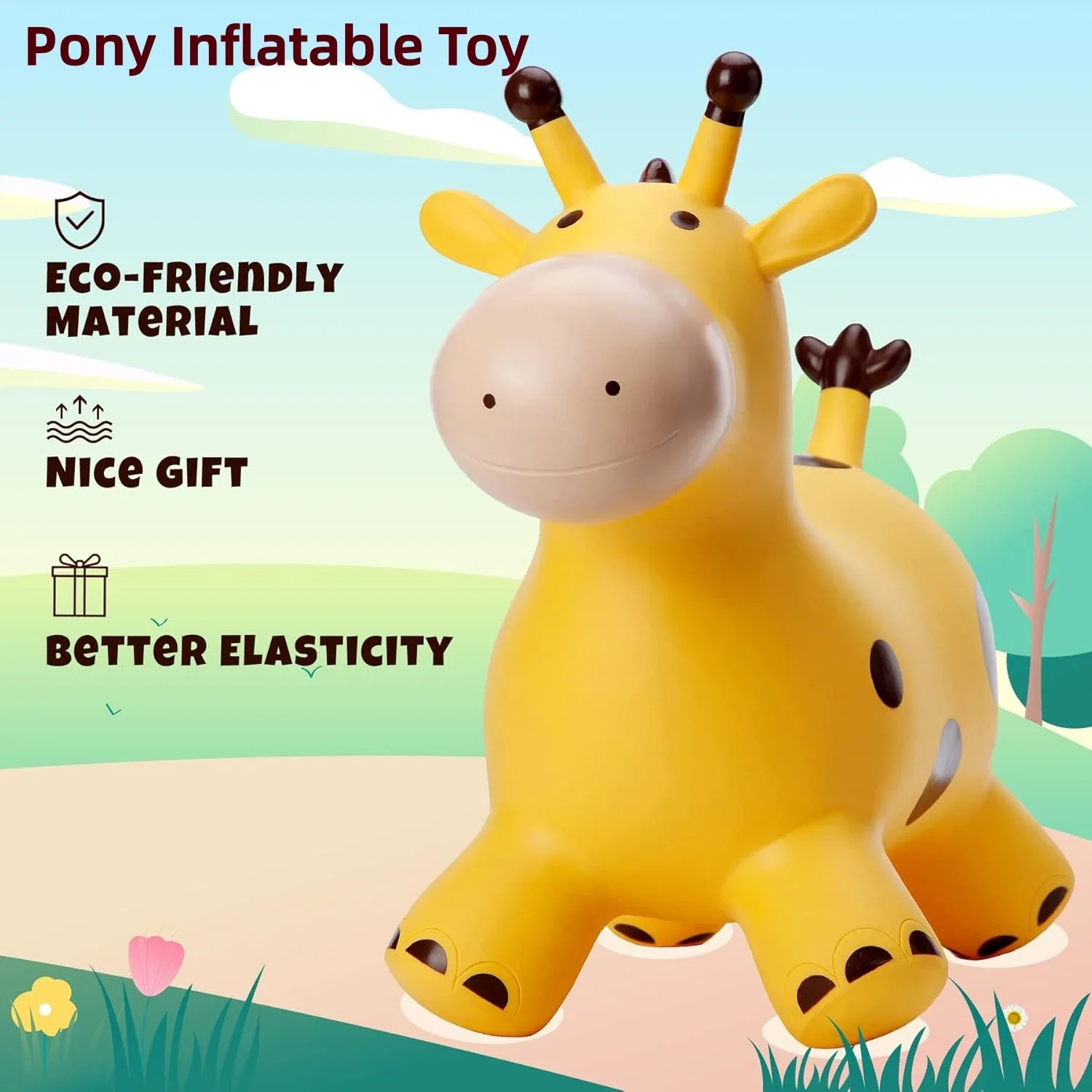 Inflatable Toys Jumping Horse Children's Pony Toy Gifts for Boys Girls Baby Riding Deer Rubber Horse Indoor Outdoor Game