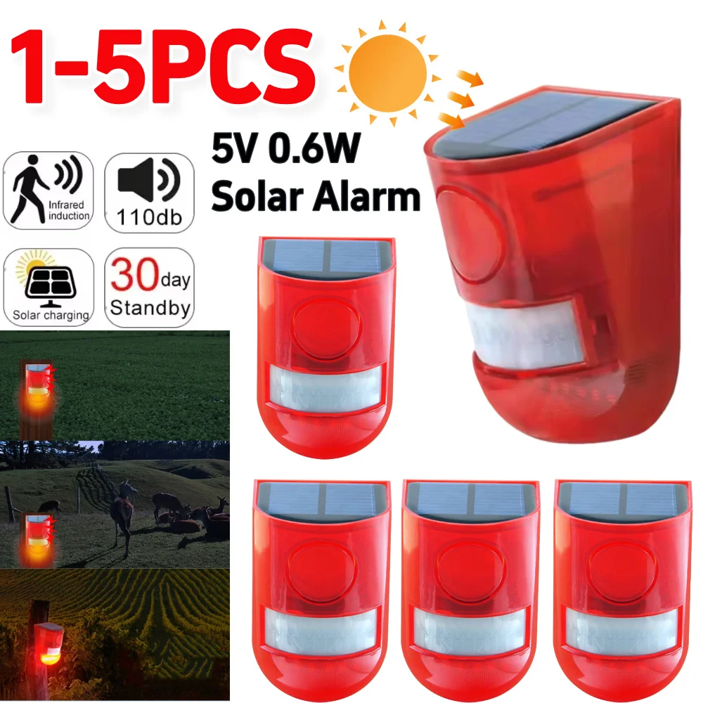 Солнечная стробоскопическая сигнализация, водонепроницаемый солнечный инфракрасный датчик движения, сигнализация с дистанционным управлением, многофункциональная для виллы, фермы, двора, сада Солнечная стробоскопическая сигнализация, водонепроницаемый солнечный инфракрасный датчик движения, сигнализация с дистанционным управлением, многофункциональная для виллы, фермы, двора, сада
