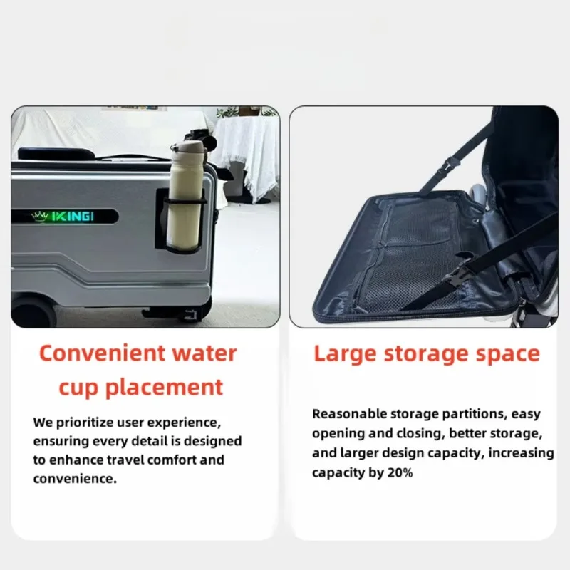 2025 New Design Rideable Suitcase Motorized Luggage Large Capacity Smart Travel Carry-On Bag PC Boarding Trolley Travel Ba