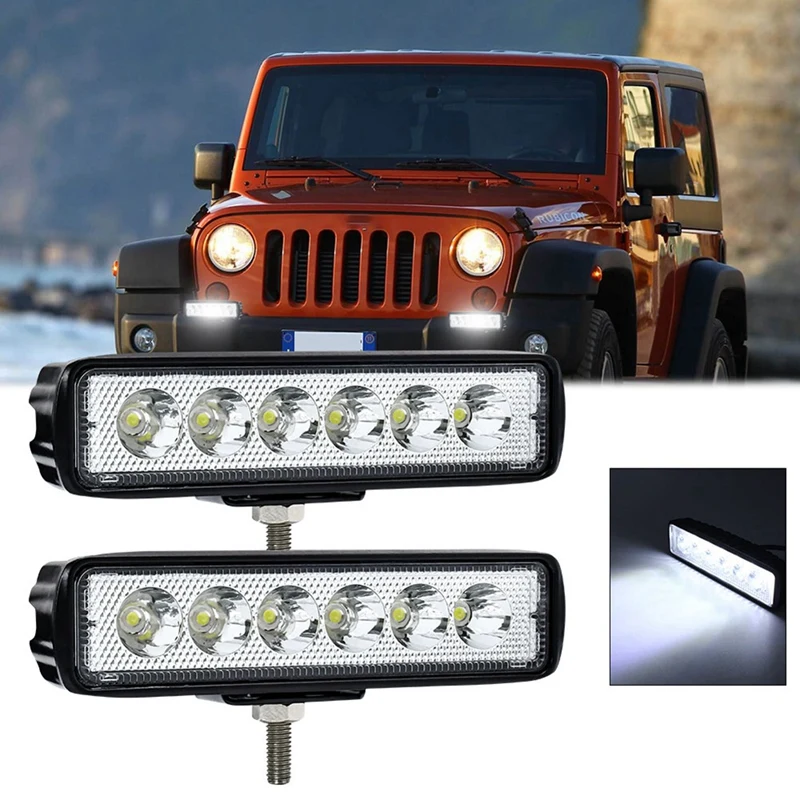 6 Inch LED Light Bar White 30W 6000K Work Pods Single Row Off Road Driving Fog Boat Light Waterproof SUV ATV Car Truck Durable