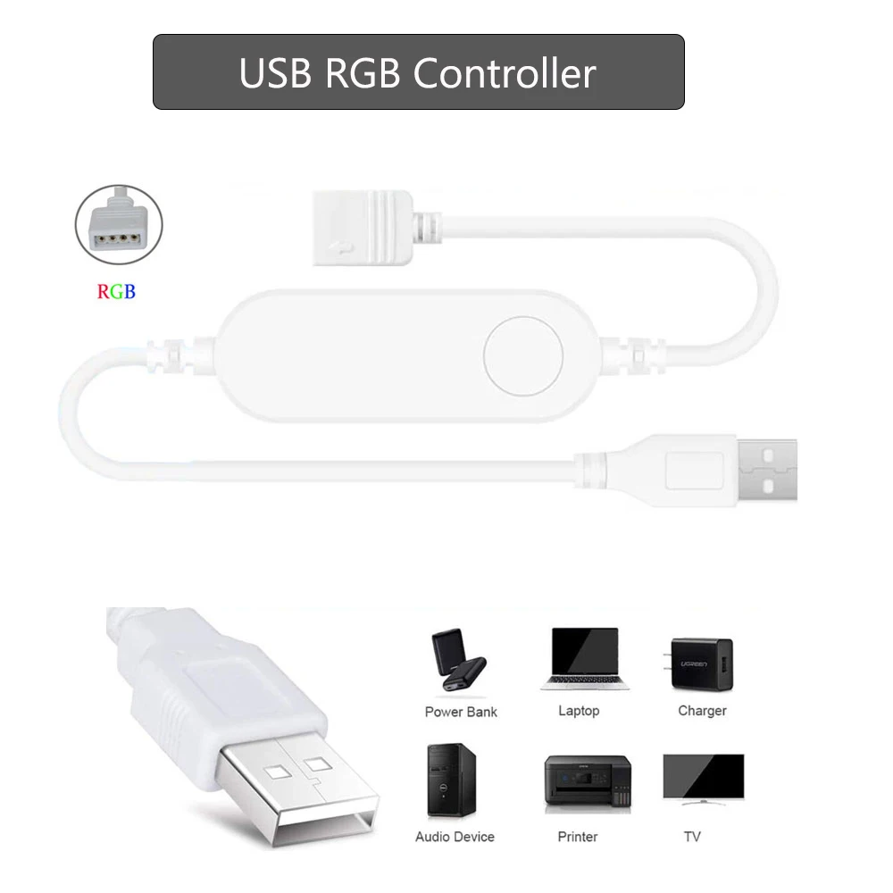 USB Tuya Smart Life WiFi RGB LED Strip 5V 1M 2M 3M 4M 5M Elastyczne ściemnialne oświetlenie tła telewizora dla aplikacji Alexa Google Assistant