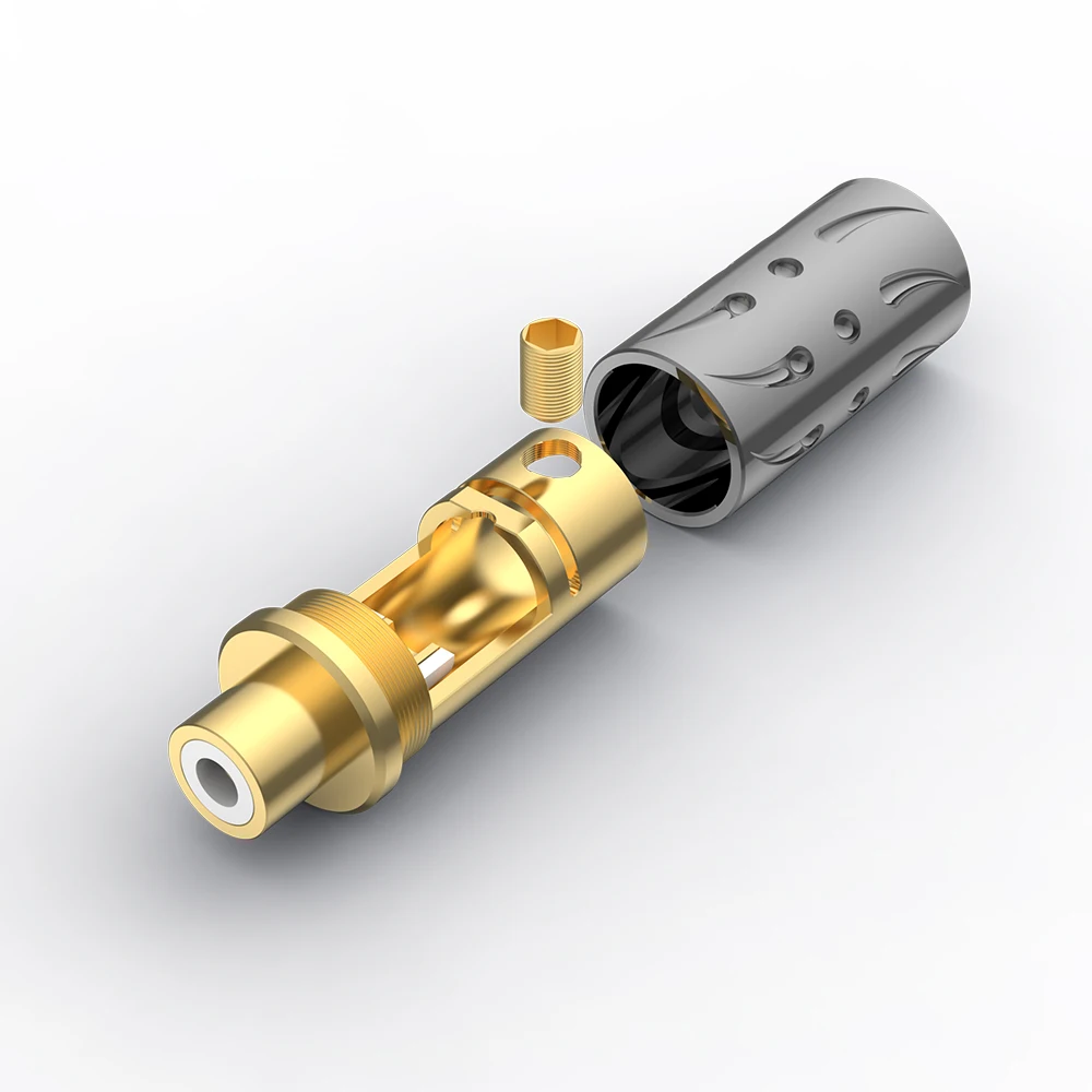 Viborg-conector hembra RCA chapado en oro de cobre puro, adaptador de Audio, 24K, VC303G