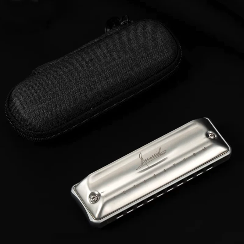 JDR Harmonica Assassin Pro Blues Harp 10-hole 20 Tone Key of C Armonica Profession Diatonic Mouth Organ Aluminum Alloy Comb Harp
