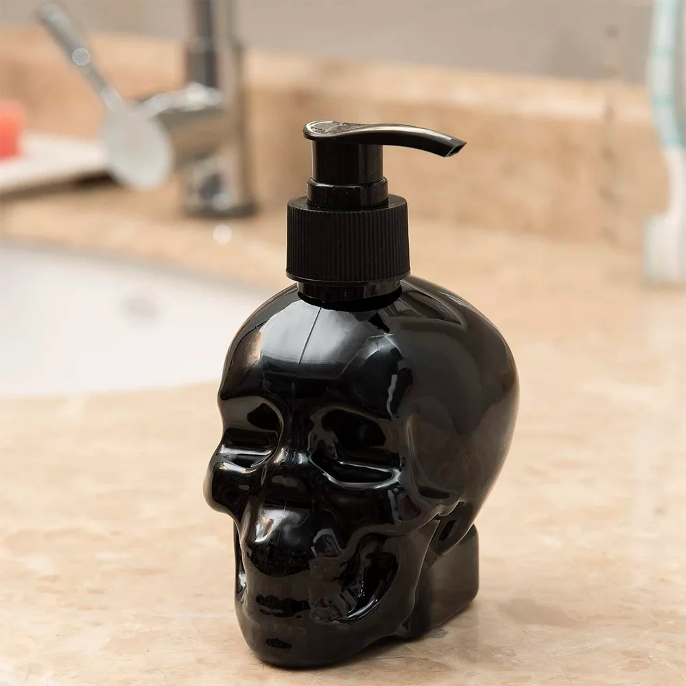 Skull Design Soap Dispenser 11.83oz Empty Refillable Shampoo Lotion Hand Sanitizer Container Bottle Halloween Decoration