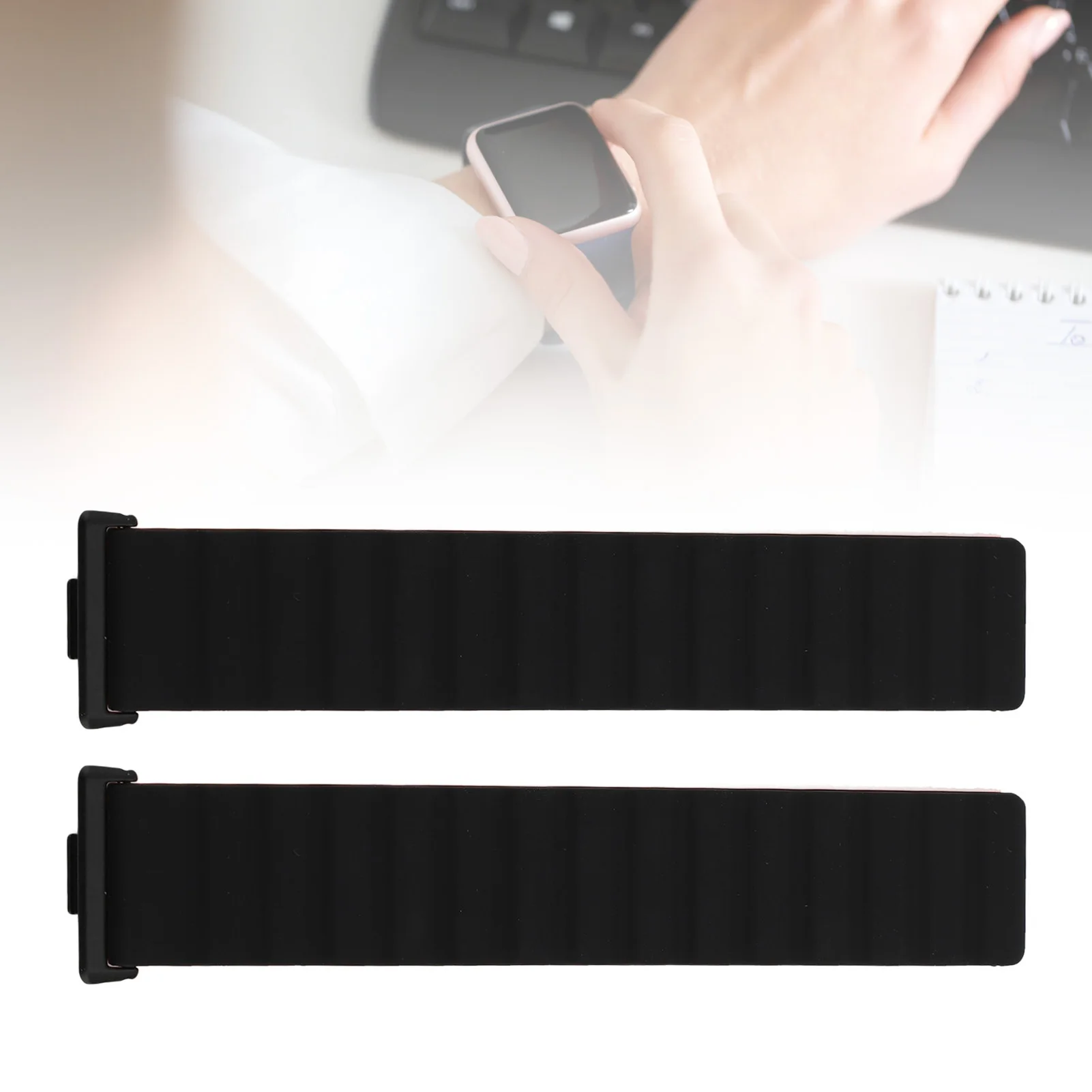 

2pcs Replacement Watch Band Silicone Powerful Magnetic Band Adjustable Watch Strap Watch Fit 3 Gray Yellow/OD Green/Black Orange