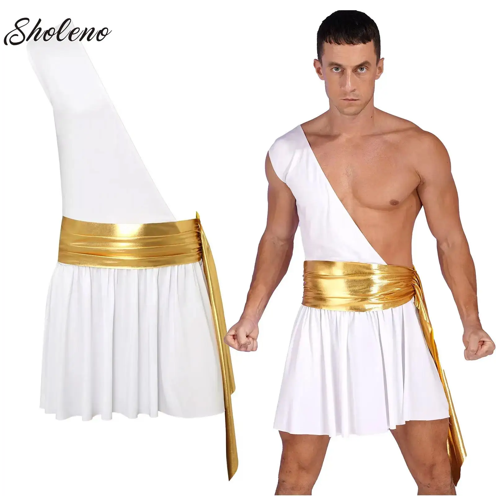 

Arabic Ancient Roman Spartan Warrior Cosplay Costume Zeus Halloween Medieval Greek God Greece Goddess Mythology Fancy Dress Up