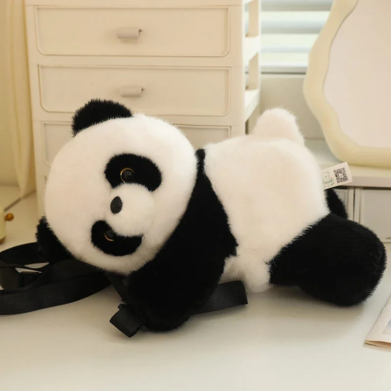 MyRytanda Panda Mochilas Bonitos Animais Dos Desenhos Animados Bolsas de Ombro Recheado Panda Vermelho Bolsas de Telefone Crianças Bolsas Escolares Presentes