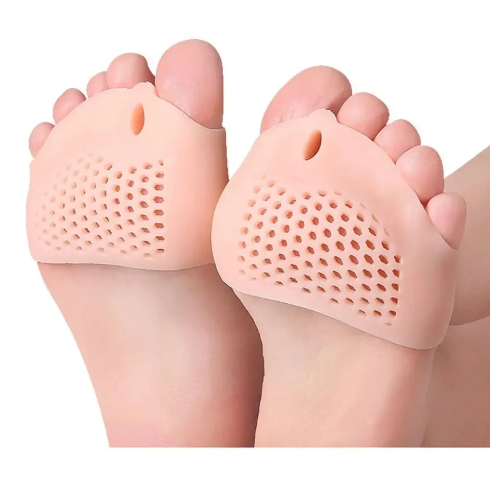Plantillas para aliviar el dolor de Hallux, Corrector de dedos de los pies, almohadillas de Gel para el cuidado de los pies, almohadillas para el antepié, cojín separador de dedos Valgus de silicona, 1 par