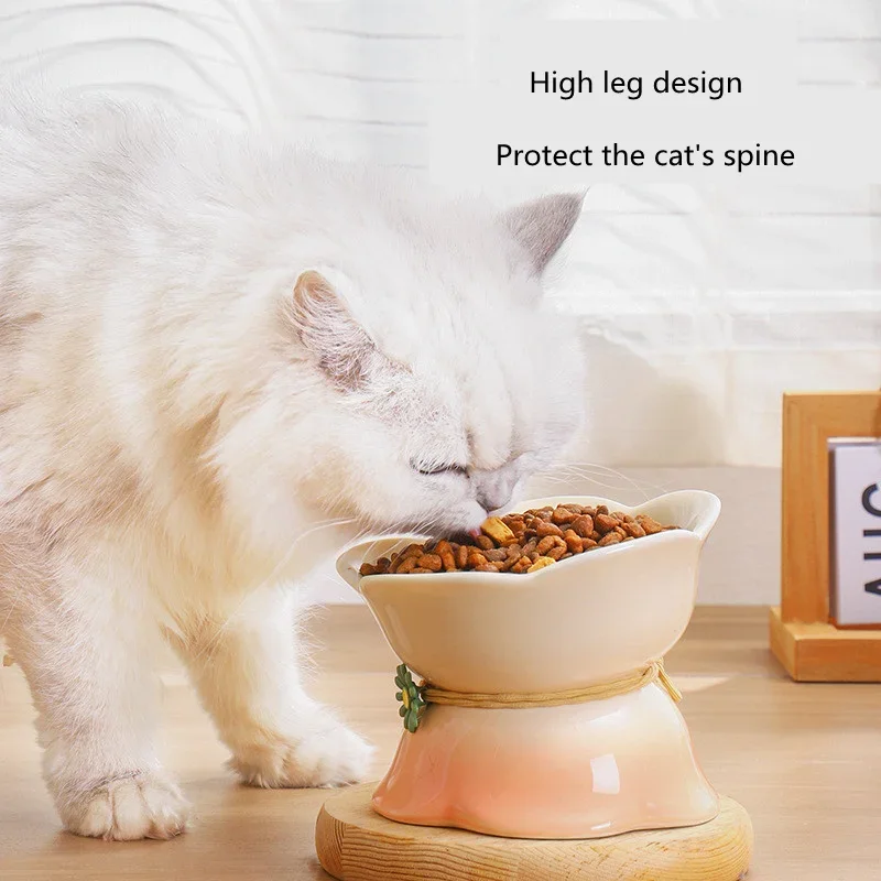 

Керамическая миска для собак градиентного цвета с дизайном хризантемы, противоскользящая посуда для кормления домашних животных для маленьких и средних собак, товары для кошек