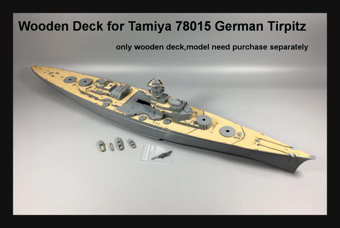 CY350014 1/350 Scale Wooden Deck for Tamiya 78015 German Battleship Tirpitz Model Assemble