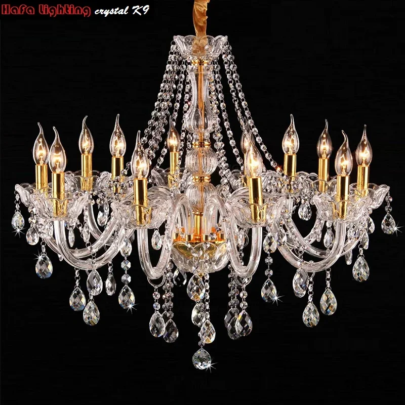 Stairs Layer Crystal Chandelier Pendant Light Luxury Lamp Hotel Lobby Villa Foyer Decoration Living Light Vintage Designer