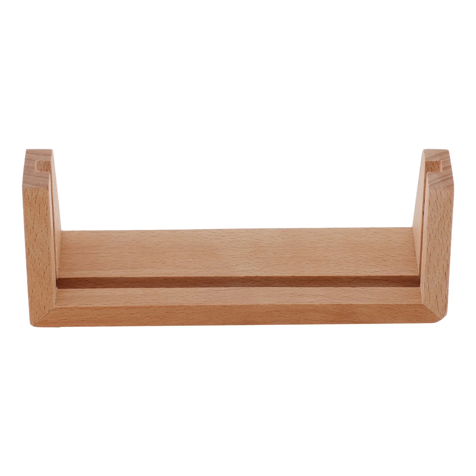 Wood Desktop Calendar Holder Natural Wood Grain Monthly Desk Card Holder Photo Display Stand Stable Wooden Base Smooth Rounded