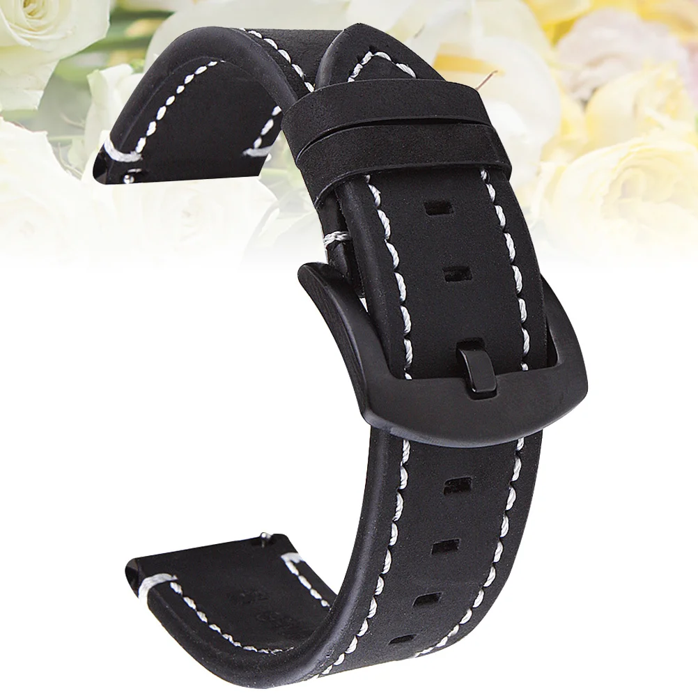 1Pcs Watch Strap Black 18mm Durable Comfortable Retro Replacement Smartwatch Band Compatible S3