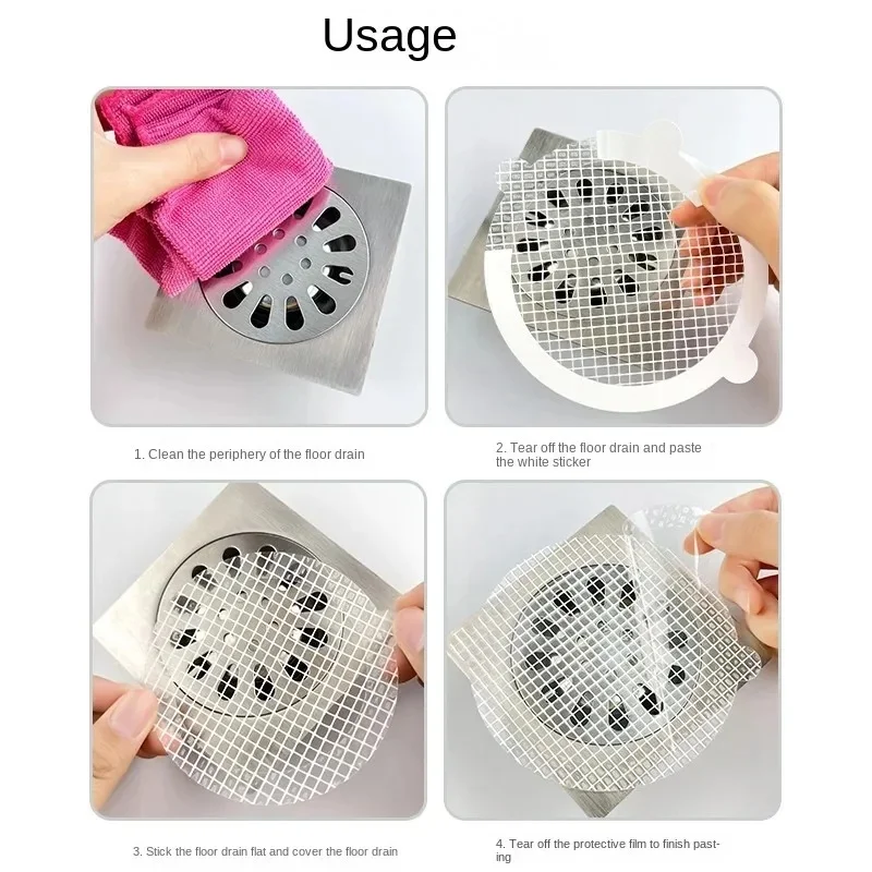Disposable Anti-blocking Filter Floor Drain Sticker Mesh Hair Catcher Stopper Shower Drain Cover Kitchen Bathroom Sink Blocker - view 5