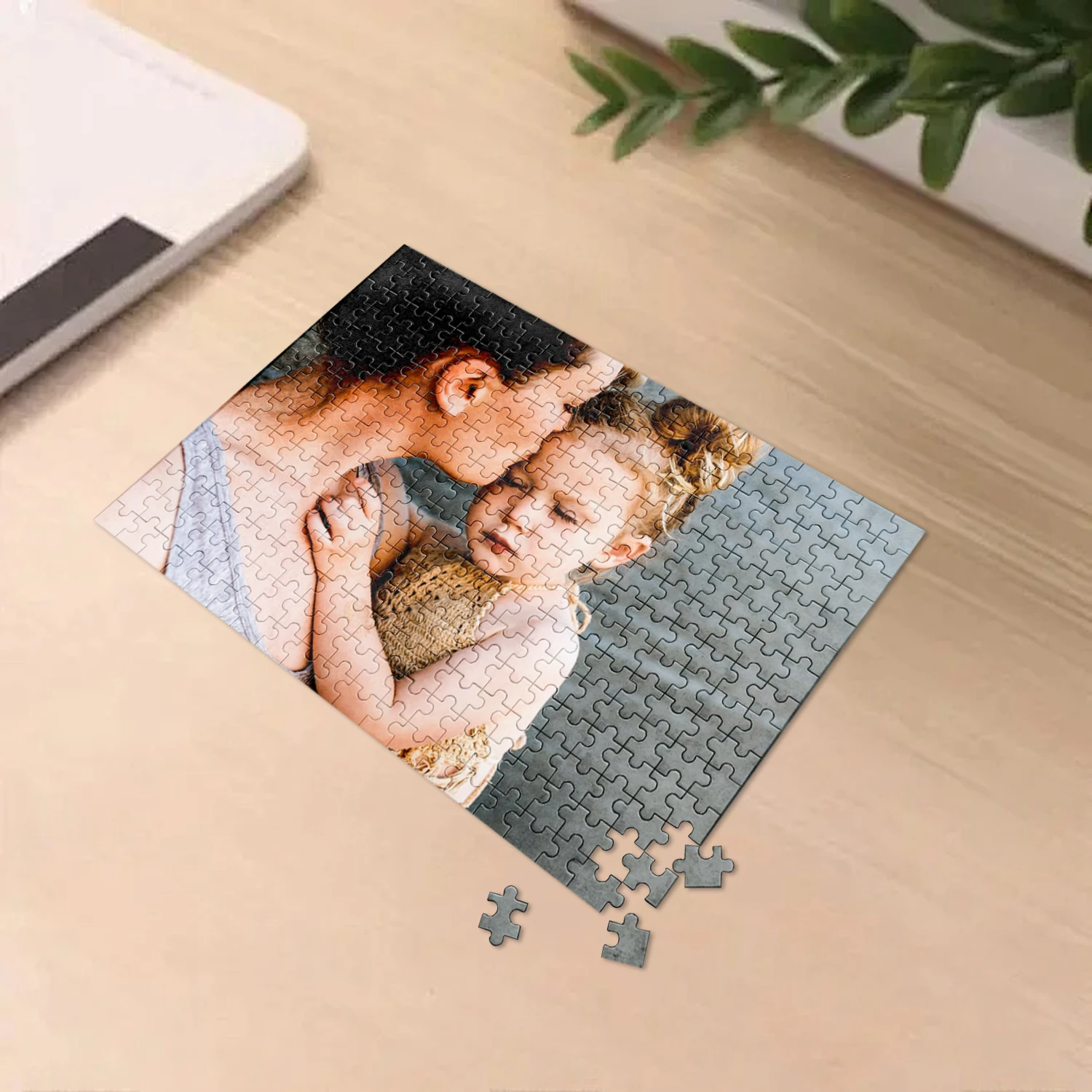 1 PC Custom Couple Portrait Jigsaw Puzzle Personalized Heart-Shaped with Or without Frame Holiday Gift