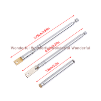 Telescopic Metal AM FM Radio Antenna 17/25cm 5 Section Full-Channel Rotating Aerial M2.5 for Enhanced Reception