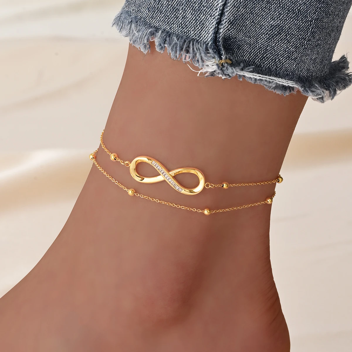 

CDE custom foot waterproof bracelet stainless steel gold plated anklet unlimited women