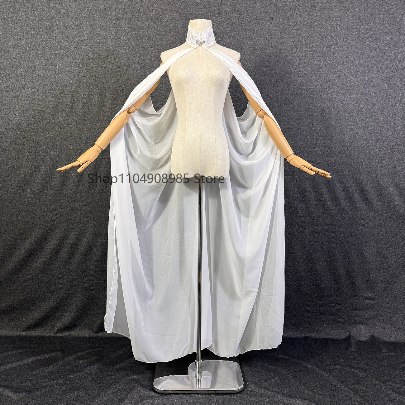 

Medieval Fairy Shawl Cape Chiffon Gothic Wicca Robe Cool Unisex Halter Neck Cape Cosplay Costumes for Halloween Performance