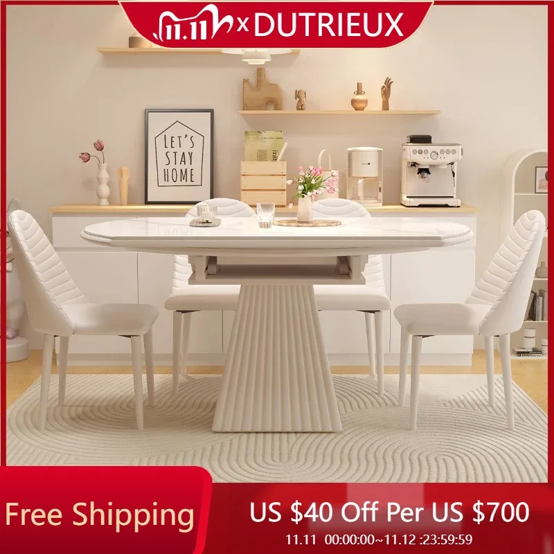 

Accent Party Dining Table Waterproof Designer Nordic Luxury Dining Table Round Modern Juegos De Comedor Ornaments Home Decor