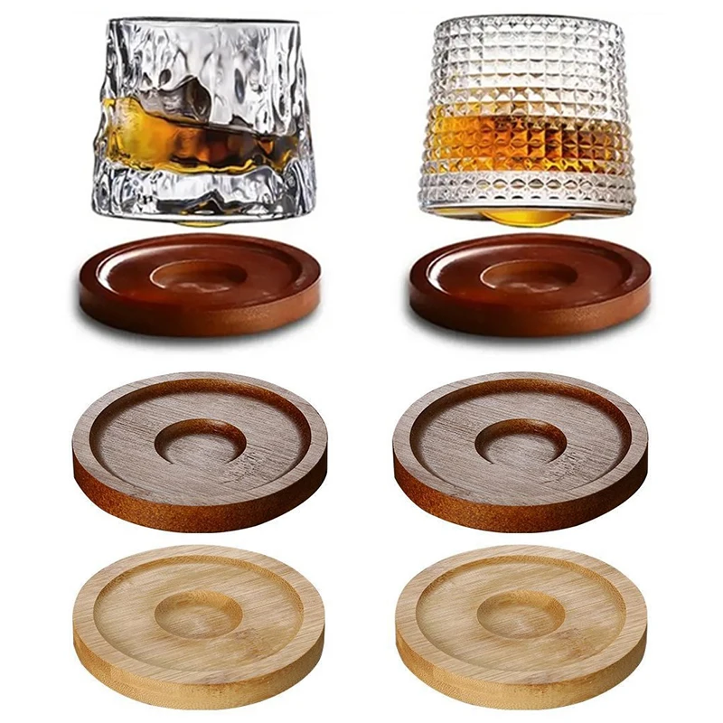 Creative Whiskey Glasses Durable Spinning Glassware Cocktails Wine Brandy Cup Water Juice Tea Mug Party Drinking Glass Tumbler