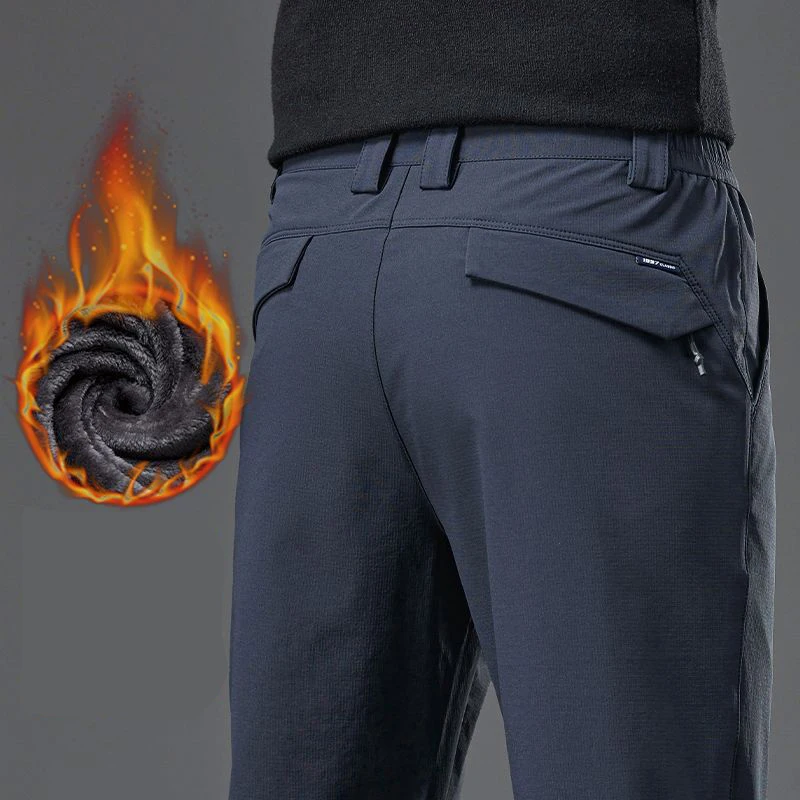 Men's Winter Fleece Tactical Pants Warm Cargo Pant Hunting SoftShell Work Trousers Shark Skin Thick Warm Waterproof Pants 28-40