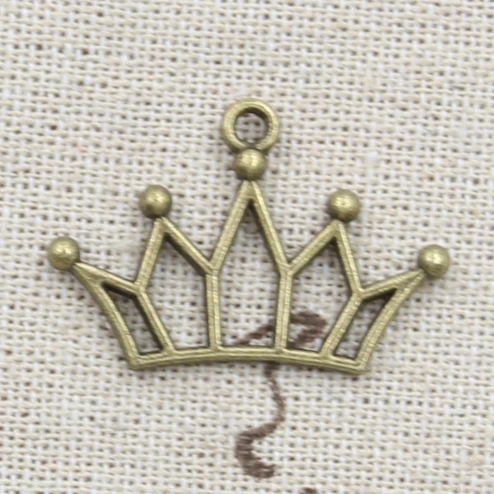 15pcs Charms Hollow Crown 20x30mm Antique Silver Color Pendants Making DIY Handmade Tibetan Finding Jewelry