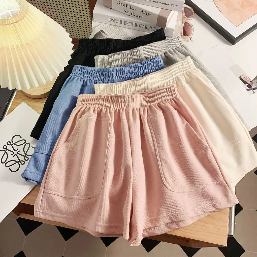 Candy Colored Summer Casual Sports Shorts Women Loose Home Yoga High Waist Running Pants Wide Leg Pants Comfortable Shorts