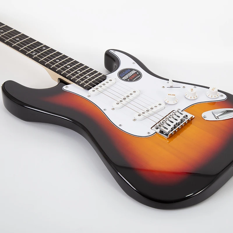 ZLG-جيتار كهربائي من 6 أوتار ، جسم الزيزفون ، رقبة القيقب ، لون Sunburst ، النيكو 5 ، البيك اب ، شحن سريع