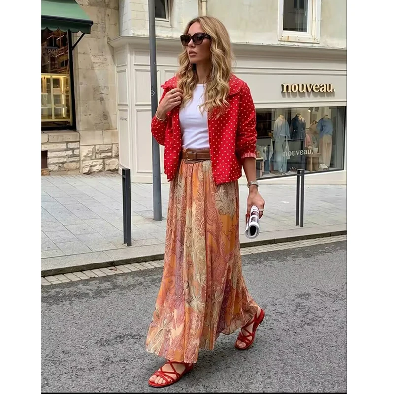 Women's New Summer Skirts 2026 Fashion High Waist Print Elegant Women's Long Skirts Chic Youth Street Holiday Unique Skirts