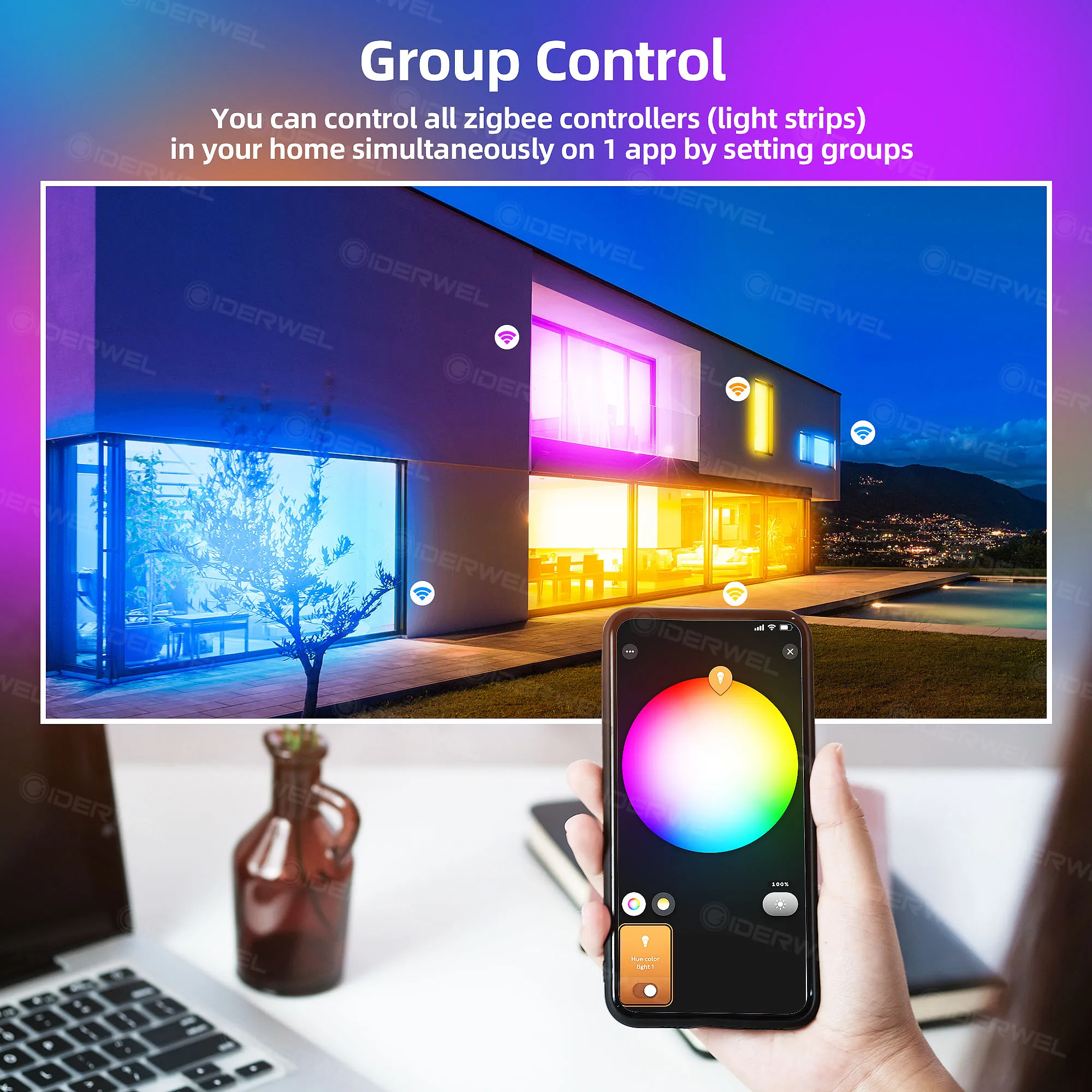 Smart Zigbee-luz de techo redonda de 4 pulgadas RGB + CW + WW, 3,0 Led, funciona con Hub de puente, Echo Plus, Control por voz de Alexa