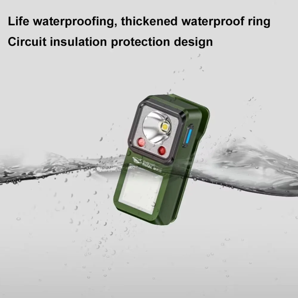 Multifunctional Magnetic Clip Flashlight Hand Sensor COB Side Light Type-C Fast Charging Torch for Outdoor Camping Inspection