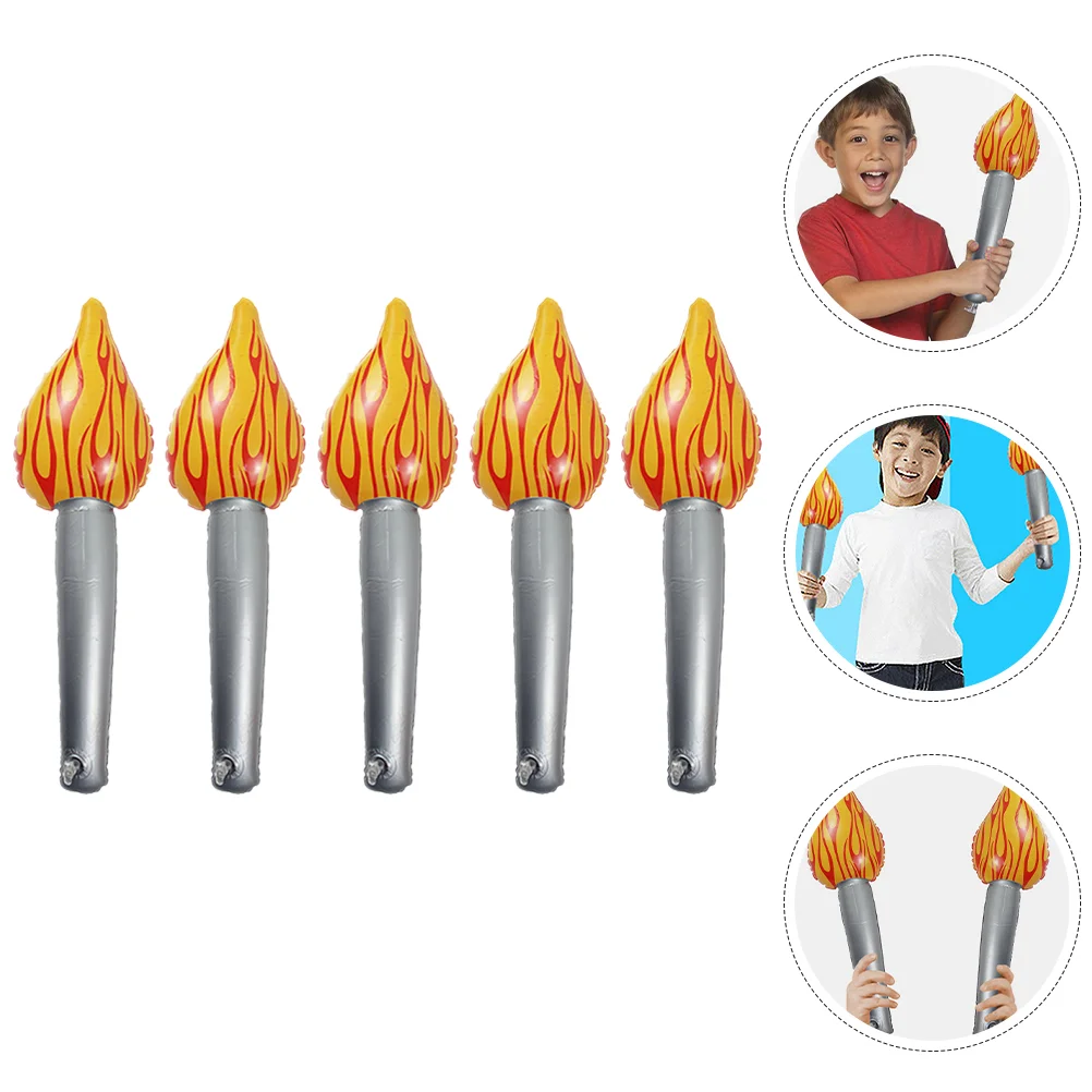 

5 Pcs Decorate Inflatable Torch Child Baby Balloons Fire 4000X1250X010CM Pvc Birthday Party Supplies Favor