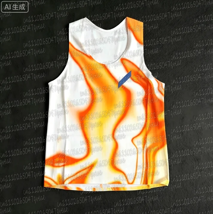 Wave Striped Running Vest, Breathable Mesh Sports Sleeveless Shirt, Gym Fitness Marathon Quick Drying Family Matching Vest