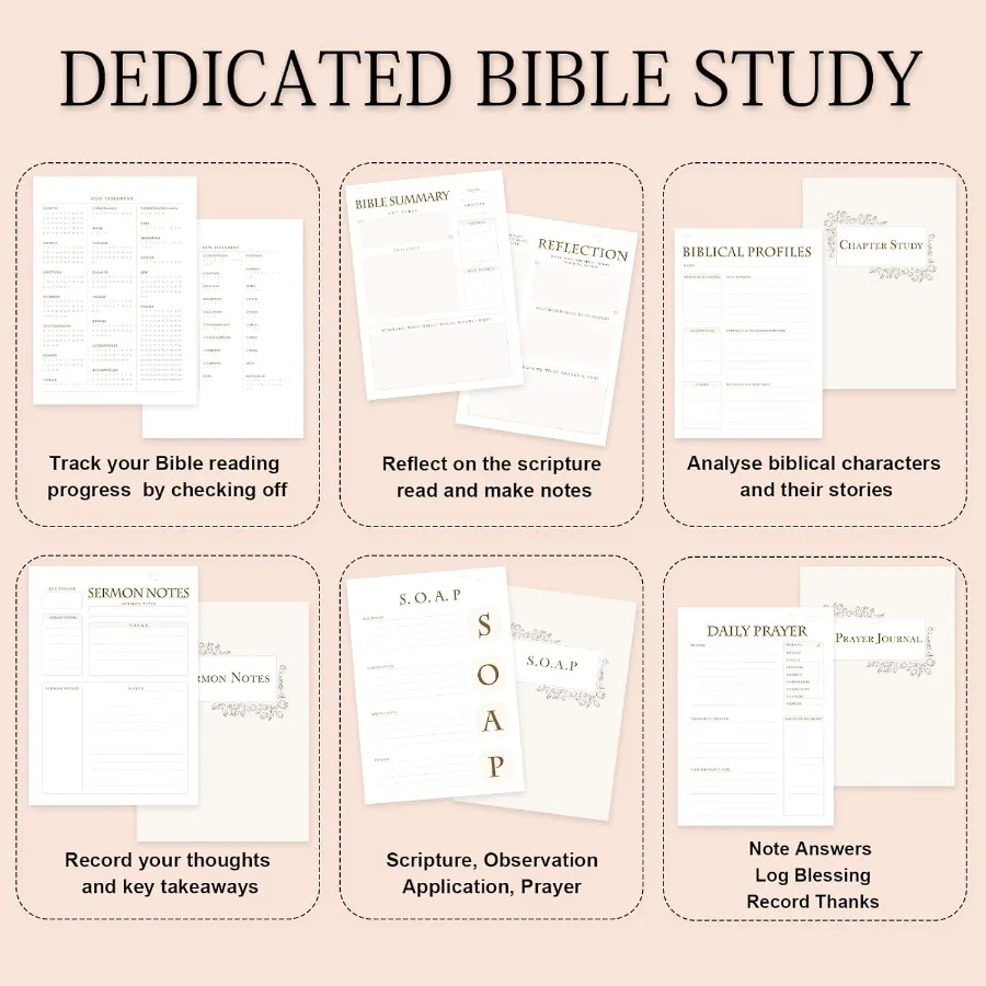 Bible Jourl Church Notes Jourl Bible Study Supplies Bible Notebooks Sermon and S.O.A.P Bible Study Jourls for Note Taking Chris