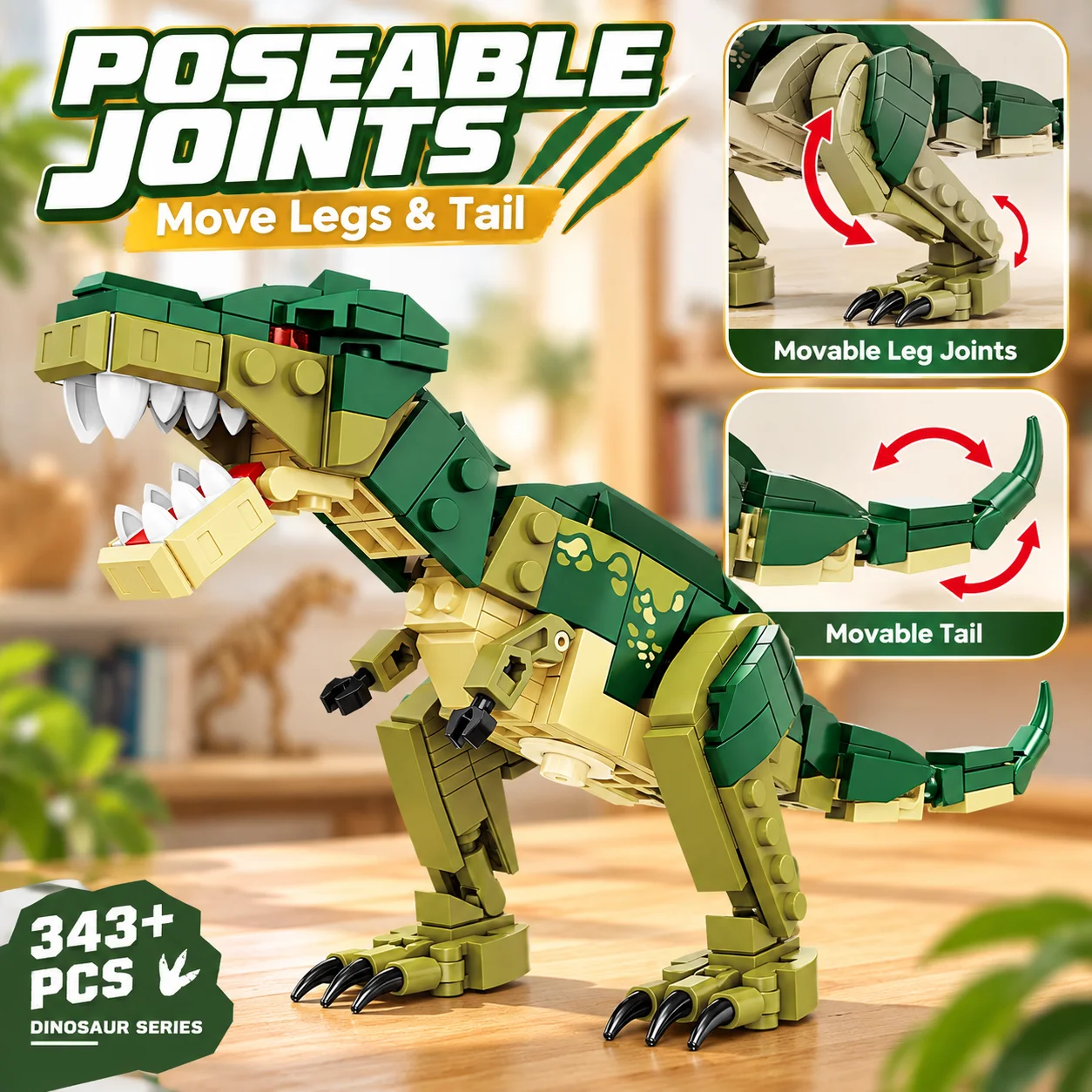 Dinosaur Tyrannosaurus Rex Building Blocks Assembly Mech High Difficulty Large Puzzle Puzzle Puzzle Toy Set Gift