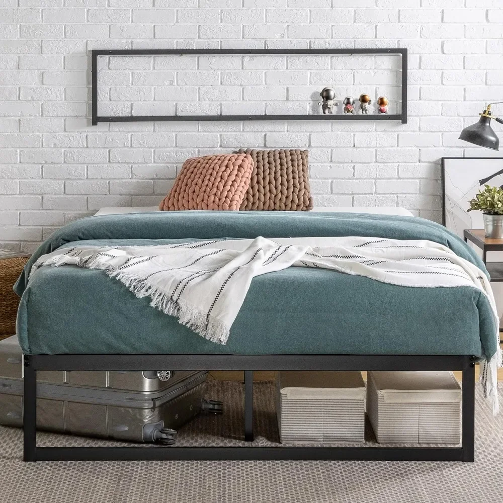 Abel Metal Platform Bed Frame / Mattress Foundation with Steel Slat Support / No Box Spring Needed / Easy Assembly, Queen