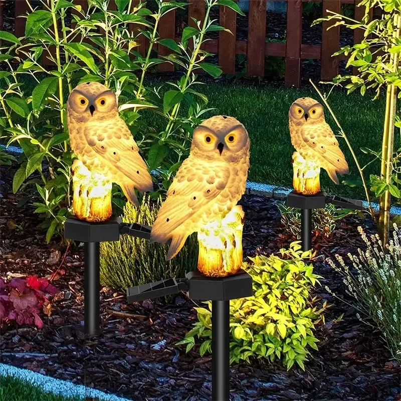 Imagem -06 - Led Solar Owl Ground Light Courtyard Lamp Garden Lights Outdoor Stake Light Pathway Decor Pátio Lanterna Impermeável