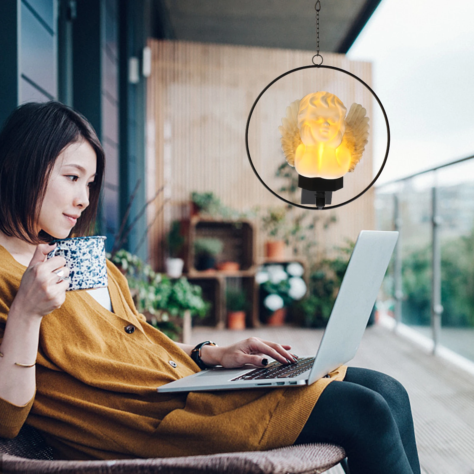 

LED Angel Solar Light Hanging Garden Decoration Outdoor Powered by High Efficiency Polysilicon Panel for Pathway