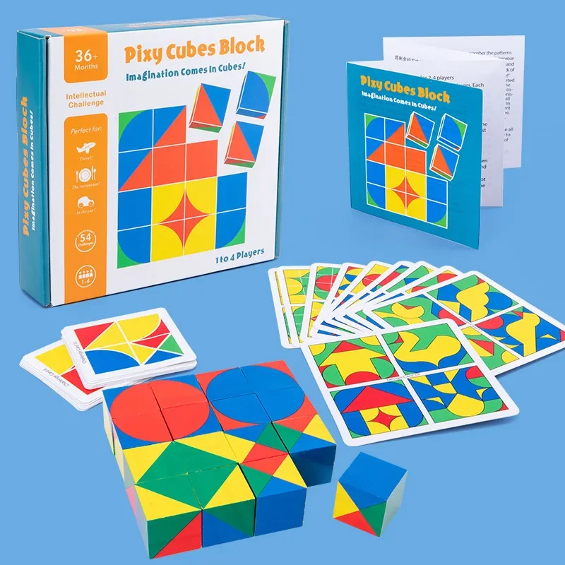 

Wooden Children's Educational Toys Cube Cube Space Thinking Building Blocks Educational Intelligence Development Gifts Children