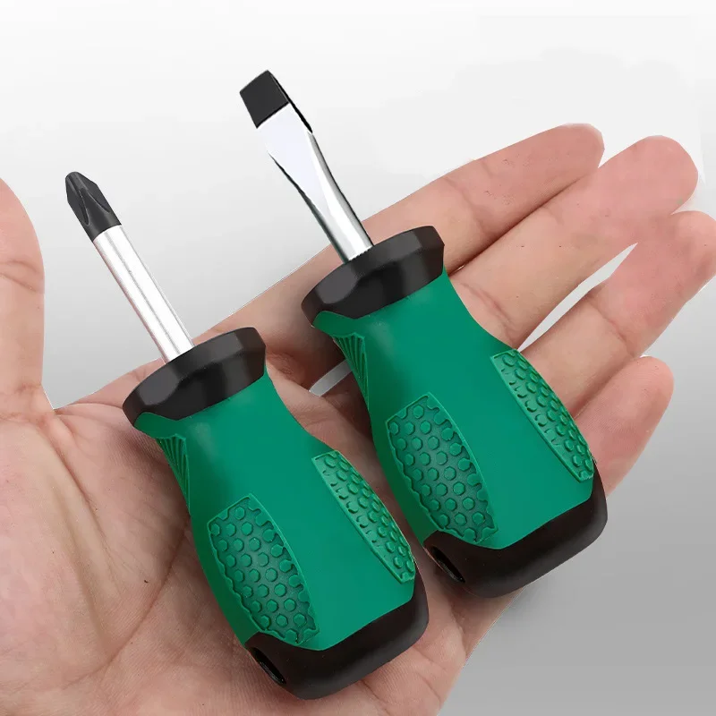 Manual Cross Screwdriver, Household Mini Flat Screwdriver, Driver, Retractable Magnetic Dual-purpose Screwdriver