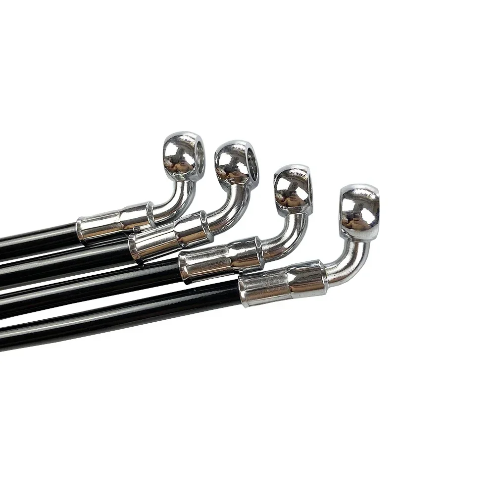 Black 400mm-2200mm Motorcycle Hydraulic Reinforced Brake Clutch Oil Hose Line Pipe For 28°-90° Pipe Line Braided oil hose image 3