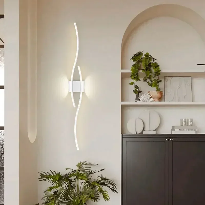 Nordic LED Wall Lights Wall Lamps for Bedside Bedroom Interior Black Gold White Wall Sconce Lighting Fixtures Stairs Aisle Home