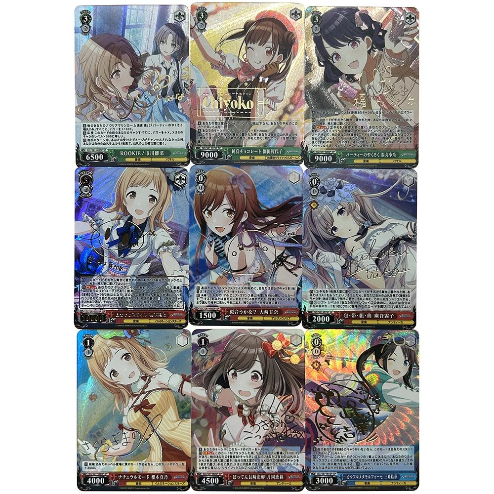 9PC/Set anime Weiss Schwarz DIY ACG Boy Games Toys Christmas Birthday Gifts Yuzuriha Inori Yuuki Asuna Misaka Mikoto