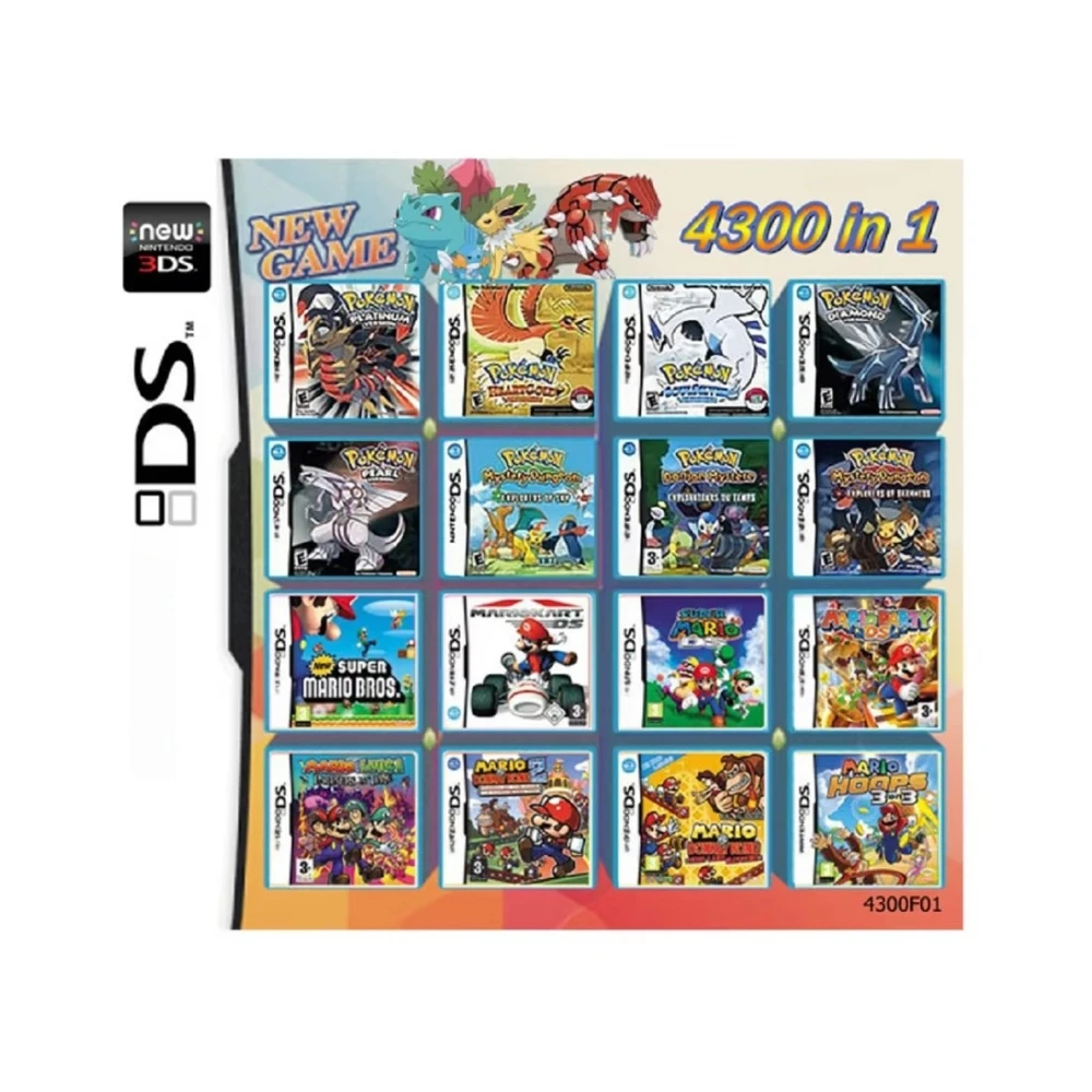 Scheda per videogiochi di alta qualità Multi giochi Compilazione 4300 in1 DS NDS 3DS 3DS NDSL Cartuccia di gioco Lettore portatile (scheda R4)