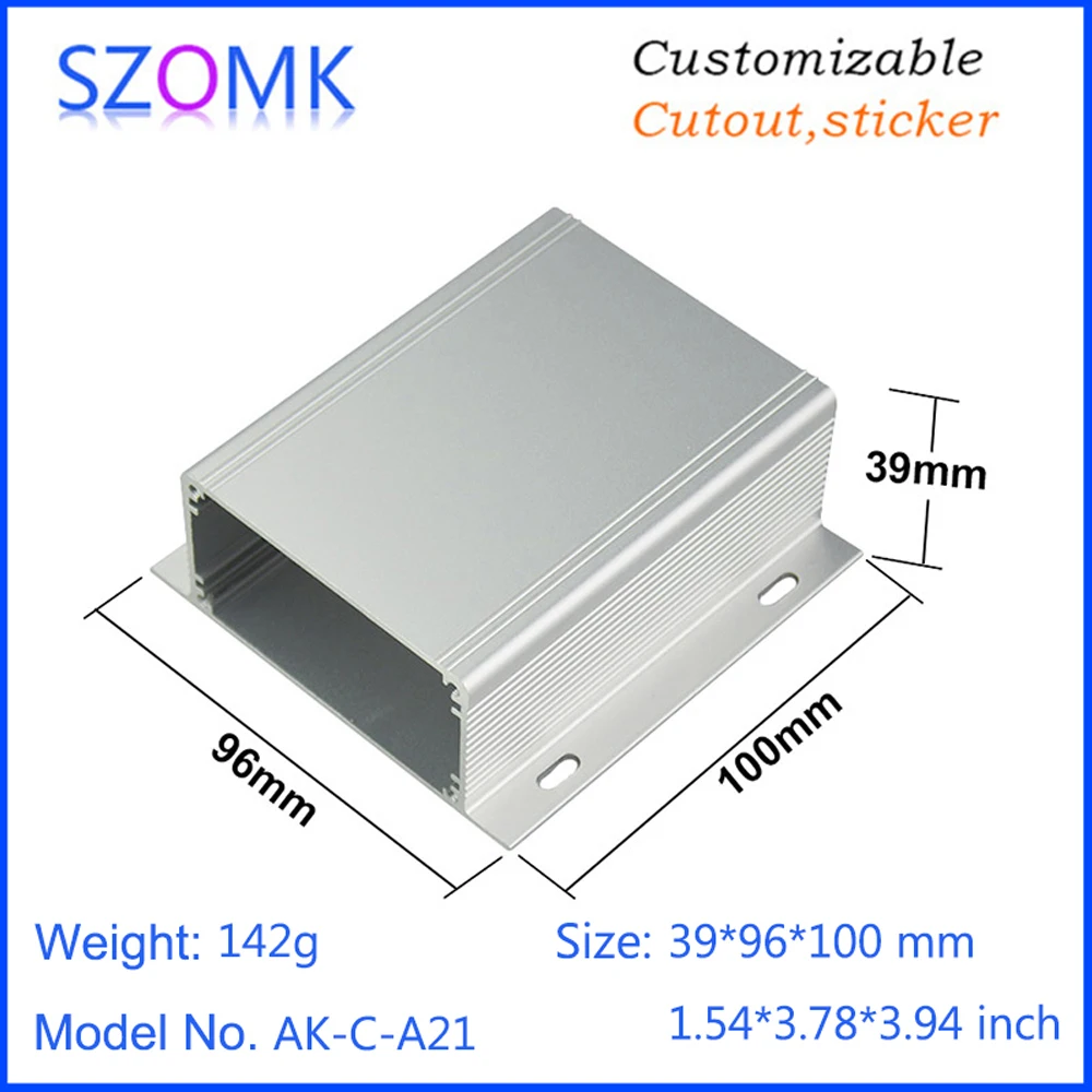 

10Pcs electrical aluminum box extruded powder coating outlet enclosure 39*96*100mm aluminum project box pcb enclosure