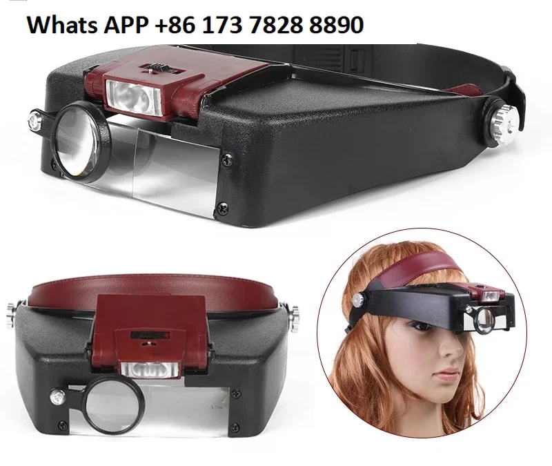 

10X ношенная светодиодная схема ремонта шлема, мобильный телефон, чтение для пожилых людей, ремонт, обнаружение, экспериментальное увеличительное стекло