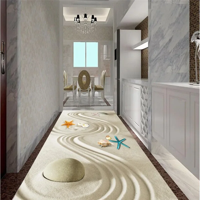 beibehang HD sand line art bio Waterproof Bathroom kitchen balcony PVC Wall paper Self wall sticker Floor mural wallpaper